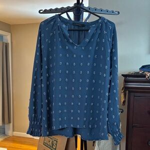 Blue Long Sleeve Blouse